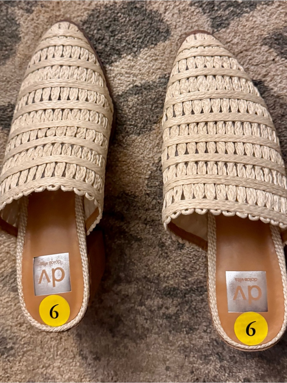 DV by Dolce Vita Cream Woven Mule heels